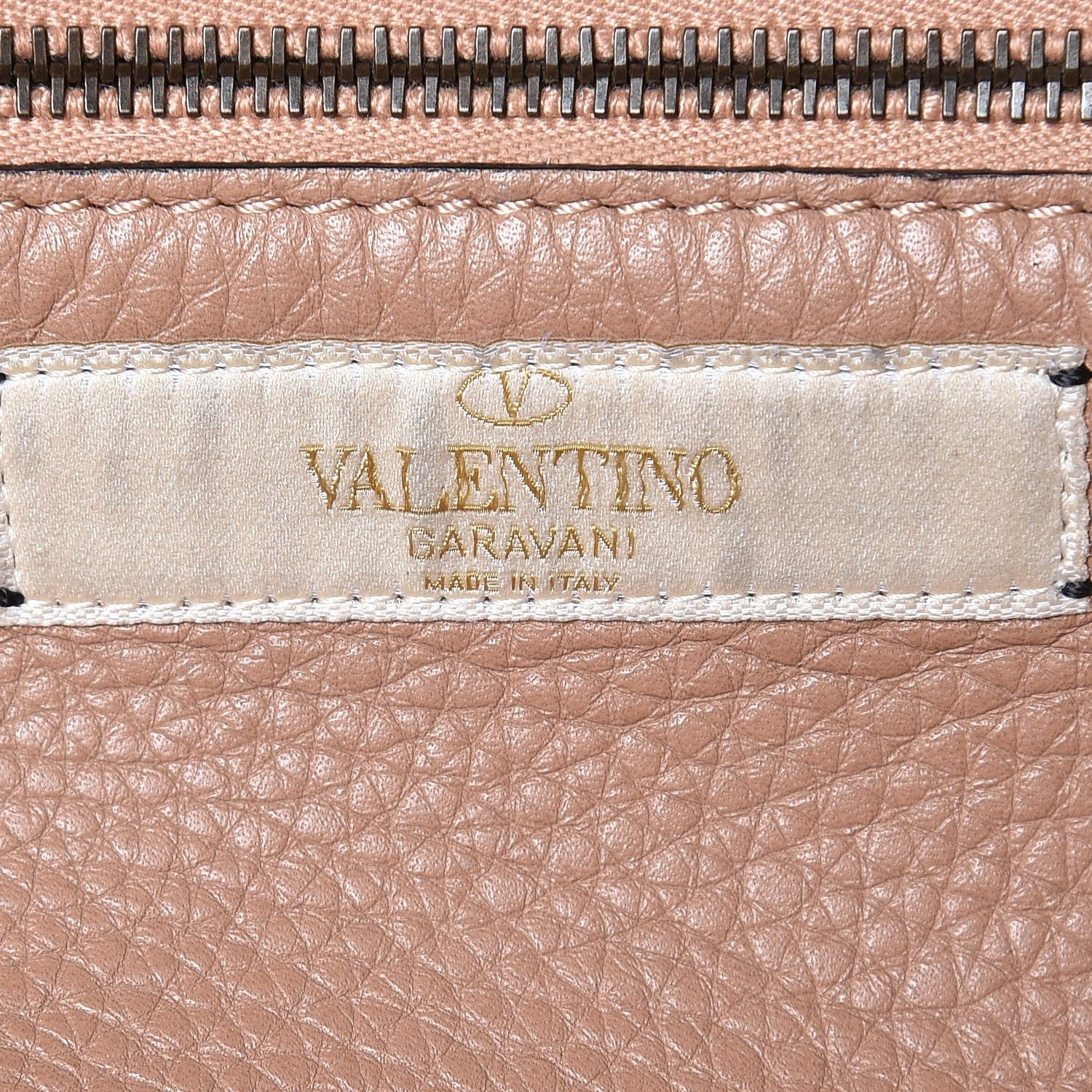 Valentino Garavani Grained Calfskin Small Rockstud Rolling Tote Soft Noisette 7 of 7