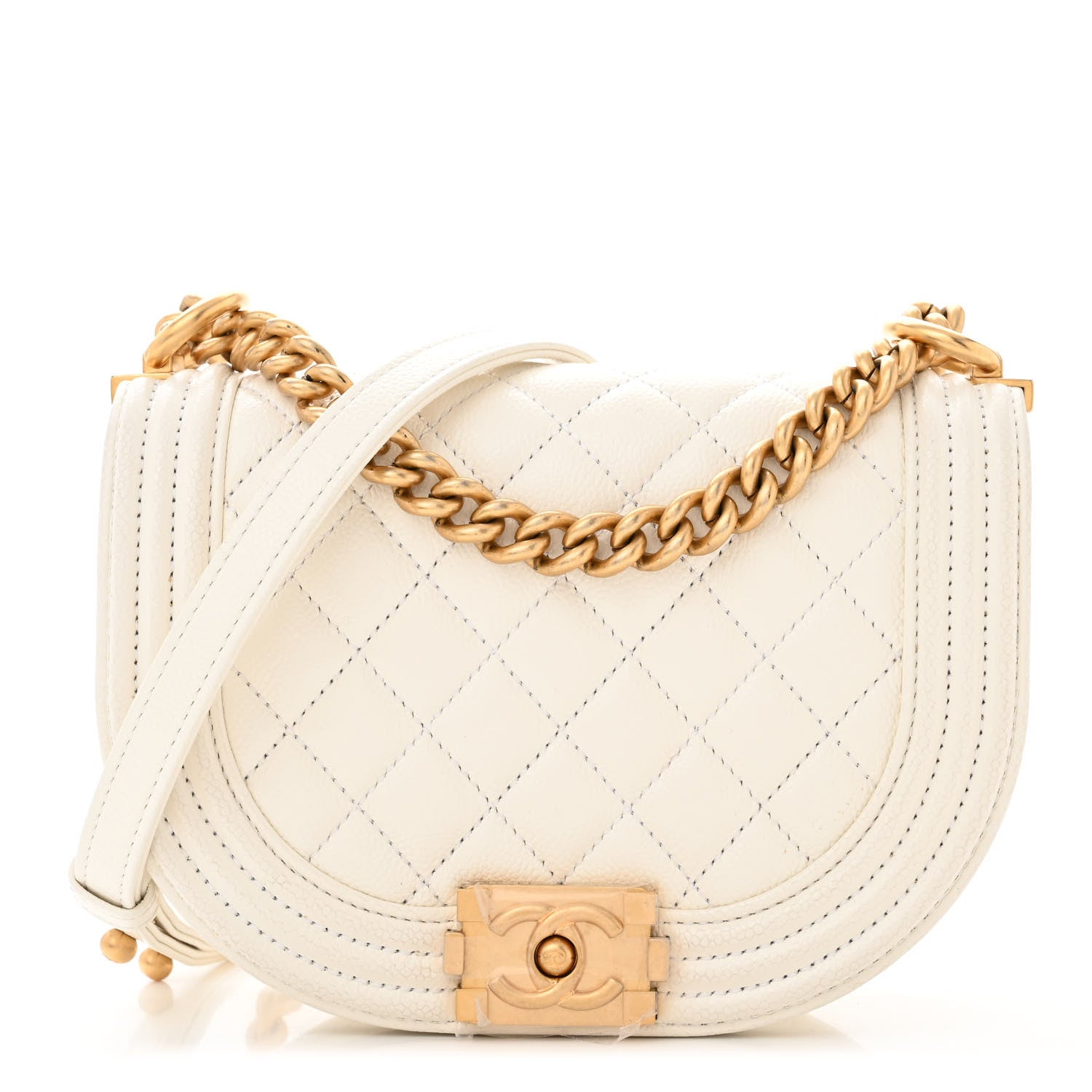 Chanel Caviar Quilted Small Boy Messenger Bag White 1 of 12