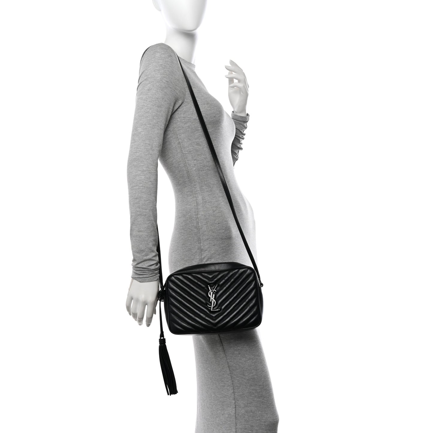Calfskin Matelasse Monogram Monochrome Lou Camera Bag Black