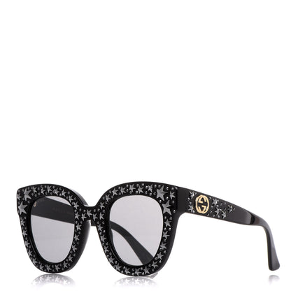 Gucci Acetate Stars Cat Eye Sunglasses GG0116S Black 1 of 7