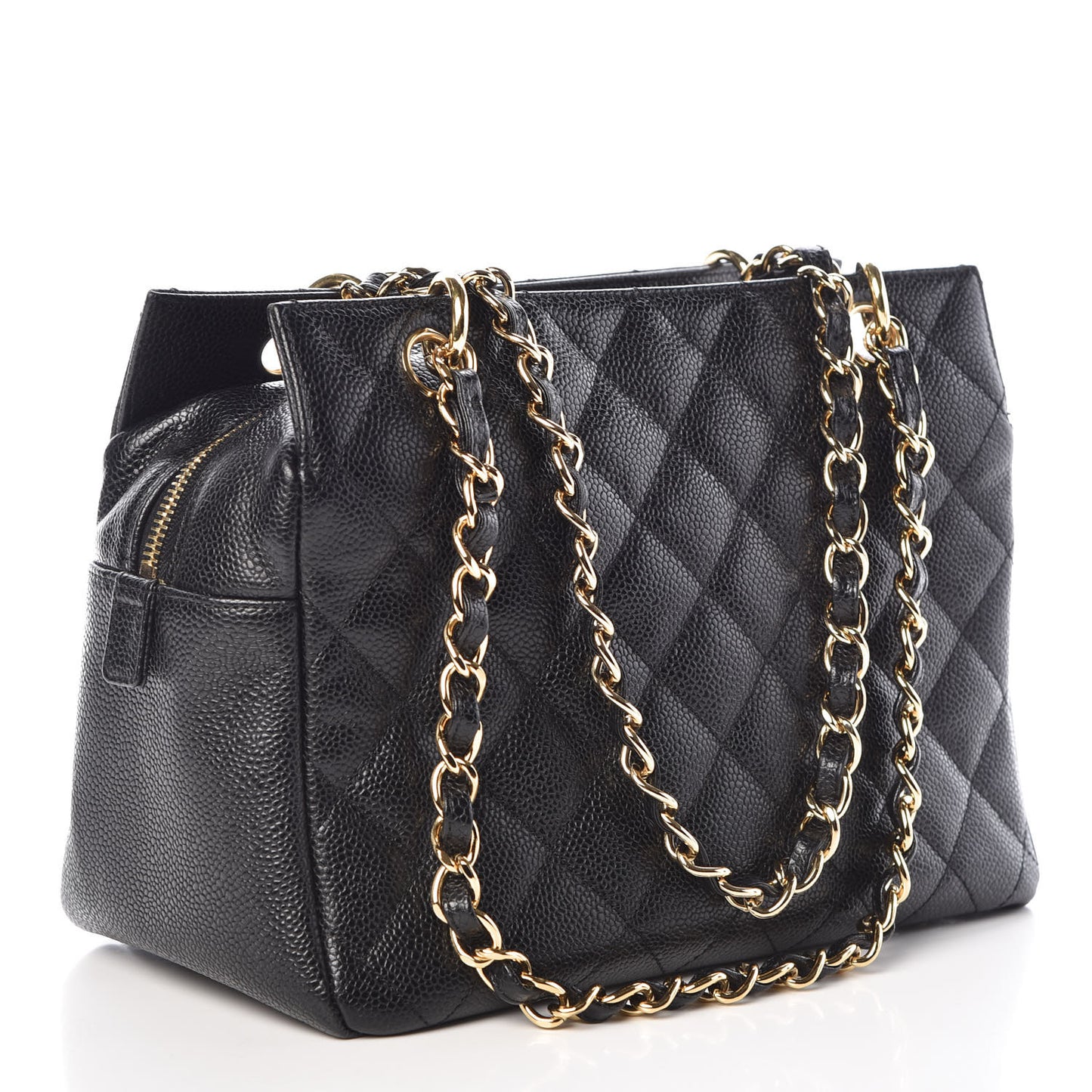 Caviar Quilted Petit Timeless Tote PTT Black