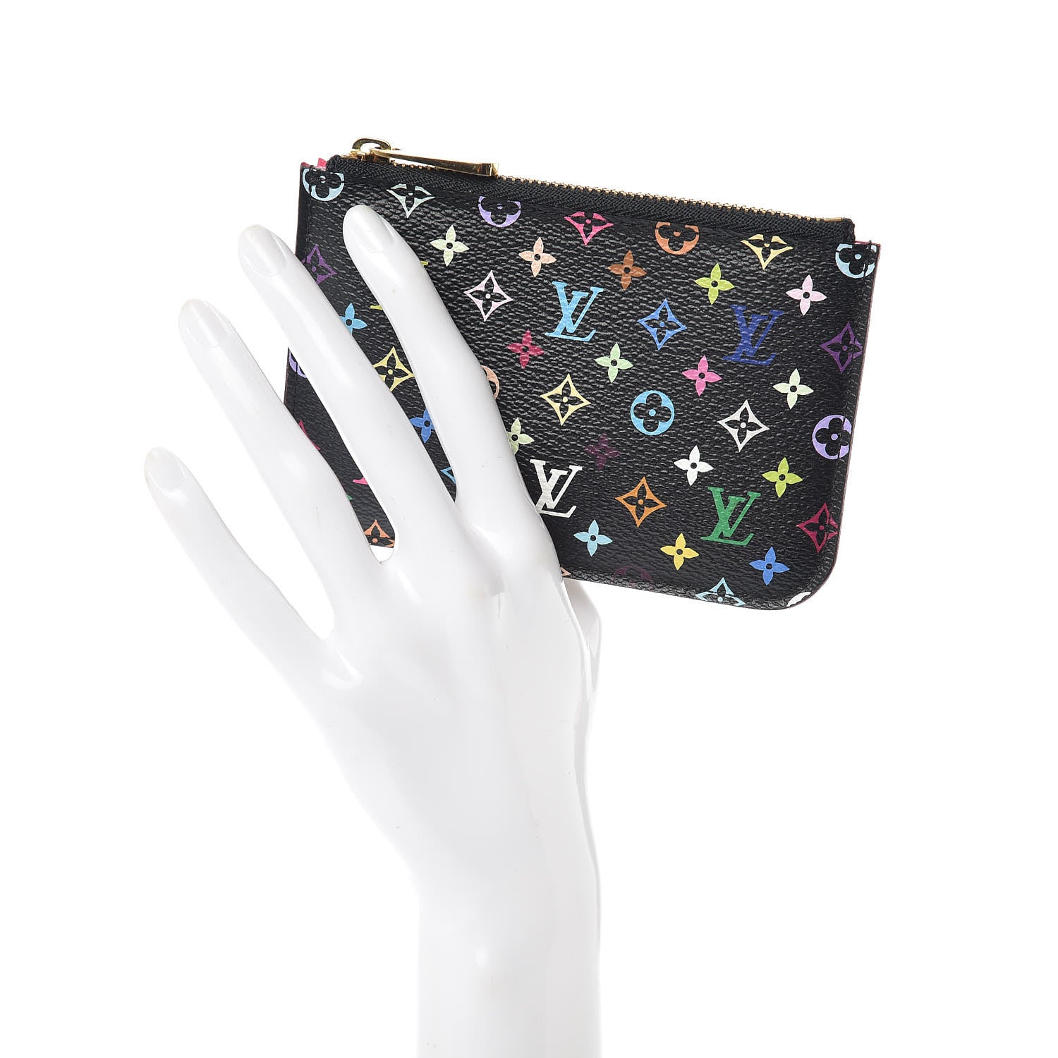Louis Vuitton Monogram Multicolor Key Pouch Black Grenade 2 of 9