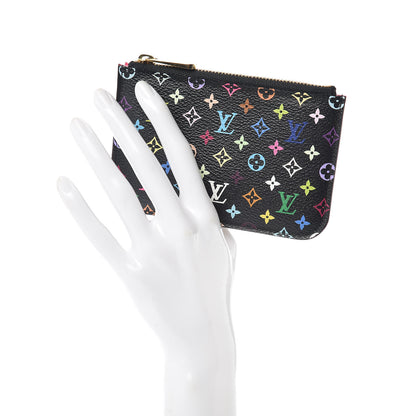 Louis Vuitton Monogram Multicolor Key Pouch Black Grenade 2 of 9