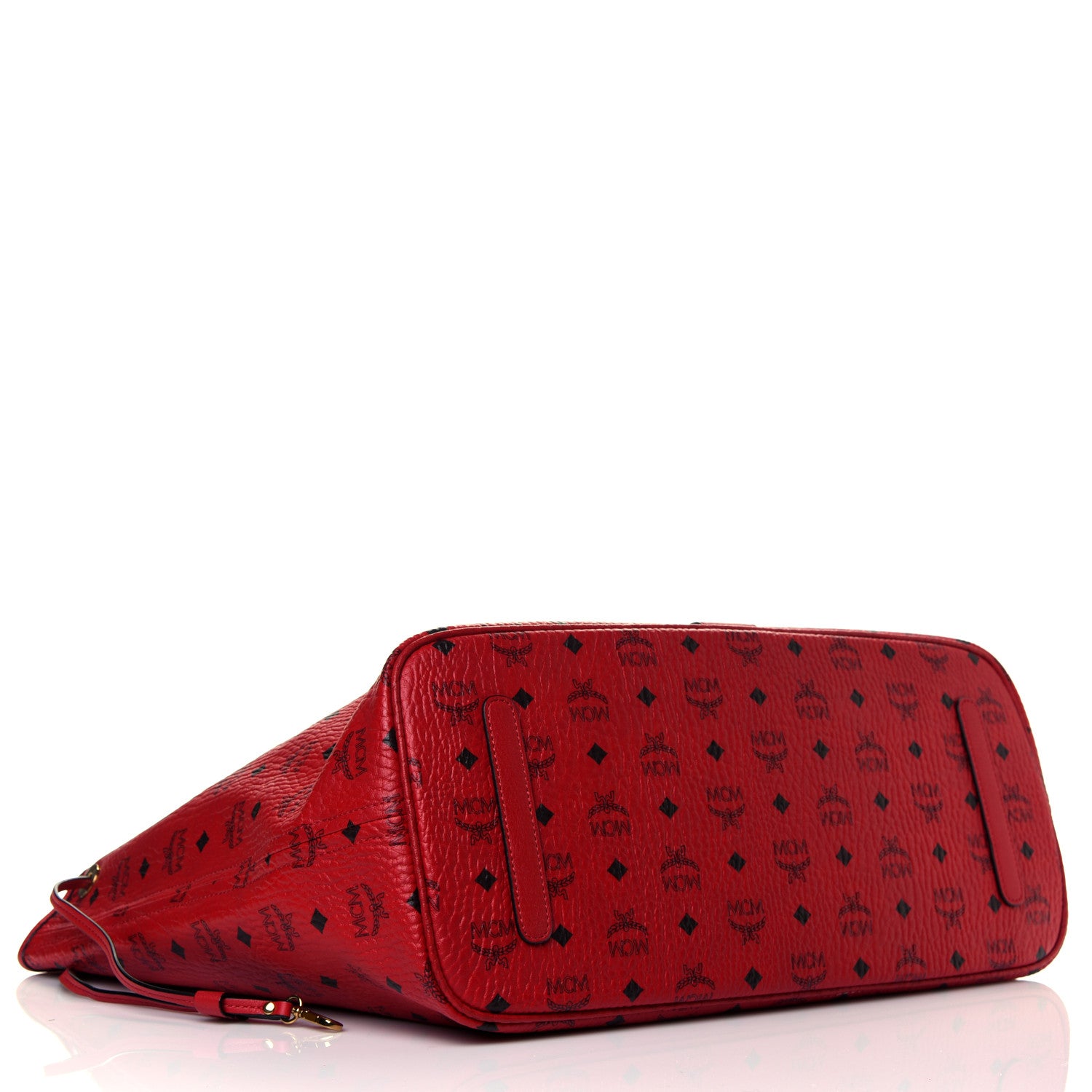 MCM Visetos Large Liz Reversible Shopper Tote Ruby Red 4 of 13