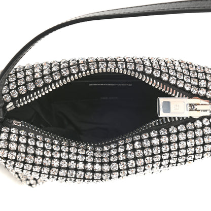 Alexander Wang Mesh Crystal Rhinestone Mini Heiress Pouch Black Silver 5 of 9