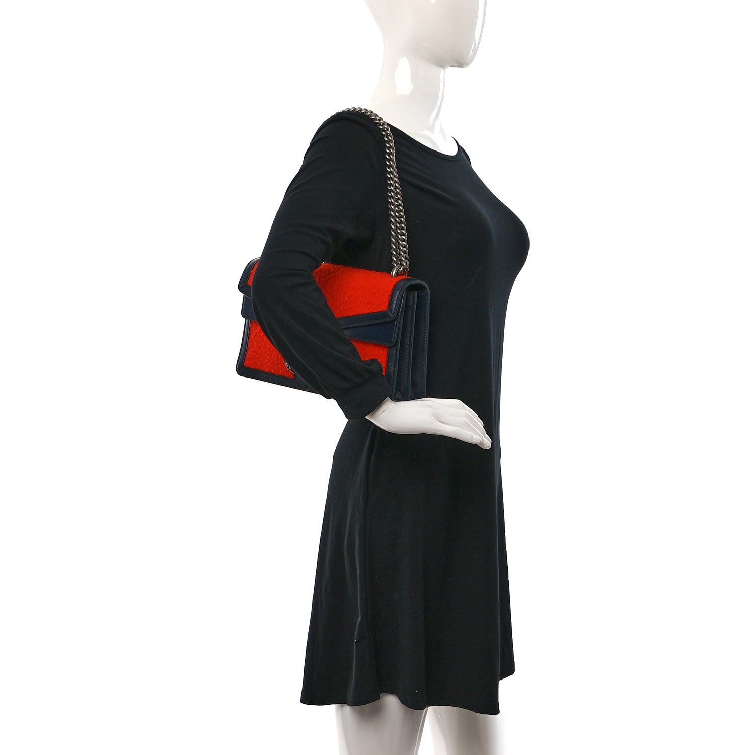 Gucci Casy Wool Azalea Calfskin Small Dionysus Shoulder Bag Bitter Blue 2 of 14
