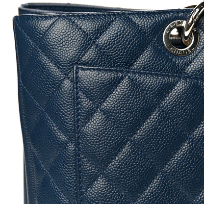 Chanel Caviar Quilted XL Grand Shopping Tote GST Navy Blue 13 of 16