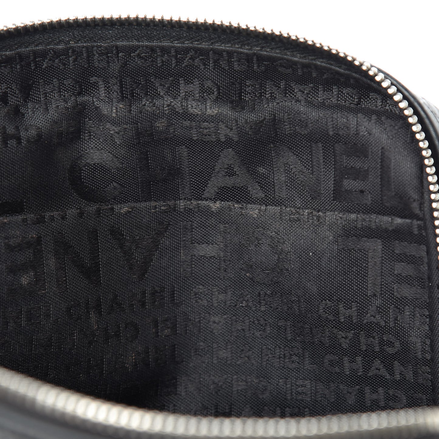 Distressed Calfskin Cambon Cosmetic Case Black