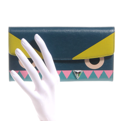 Fendi Vitello Crystal Tooth Monster Continental Wallet Oceano Multicolor 2 of 10