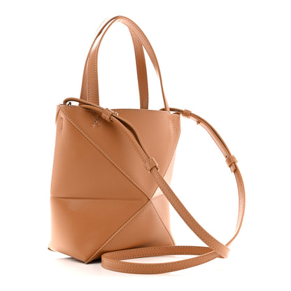 Loewe Shiny Calfskin Mini Puzzle Fold Tote Warm Desert 3 of 12