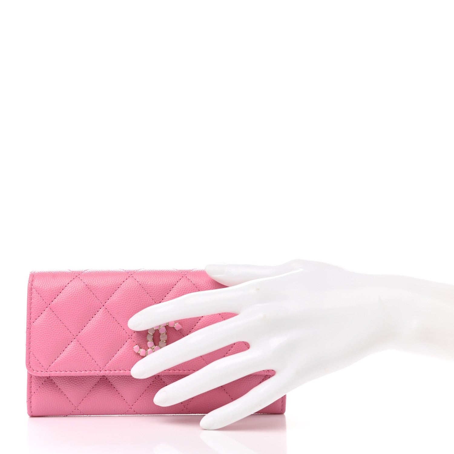 Chanel Caviar Pearl Quilted Coco Candy Wallet Pink 2 of 7