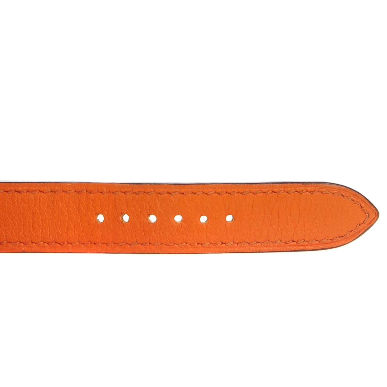 Hermes Stainless Steel Swift 21mm Heure H Hour Double Tour Quartz Watch Orange 7 of 10