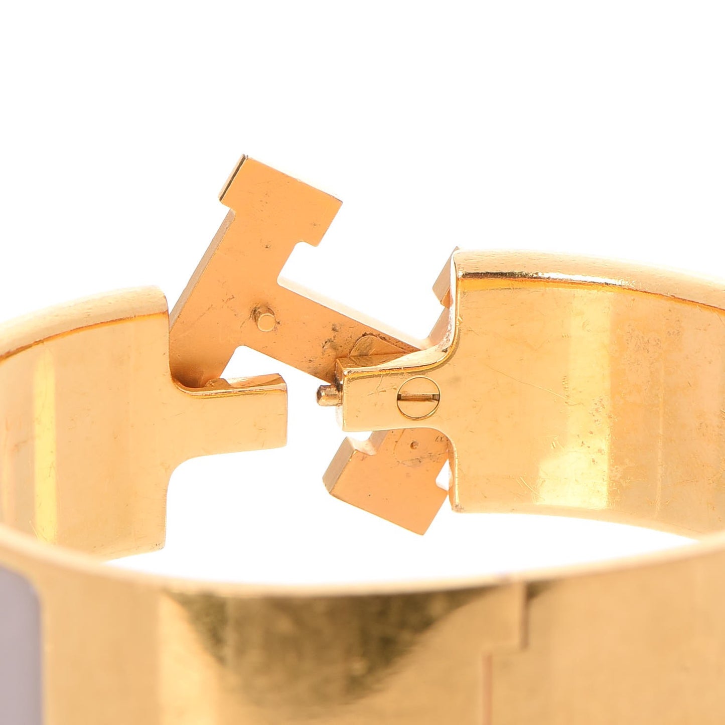Enamel Wide Clic Clac H Bracelet GM Marron Glace