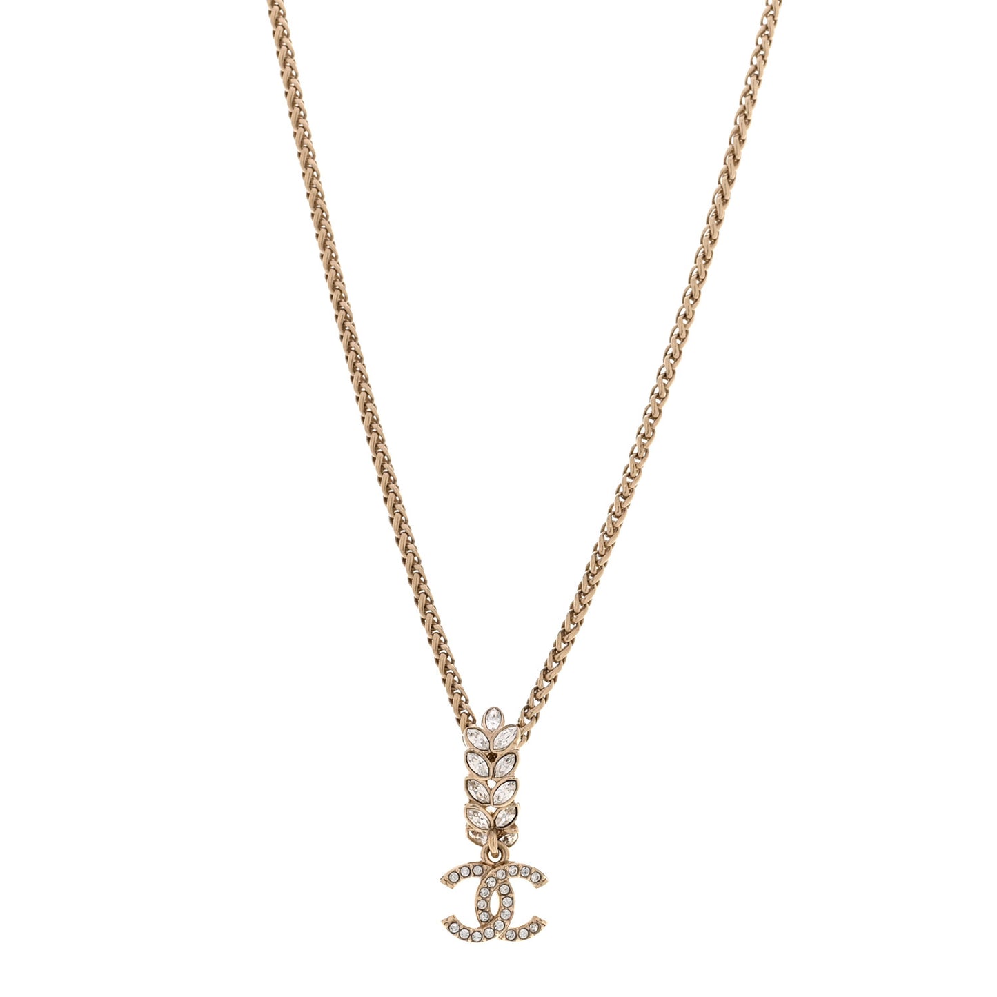 Crystal CC Pendant Necklace Gold