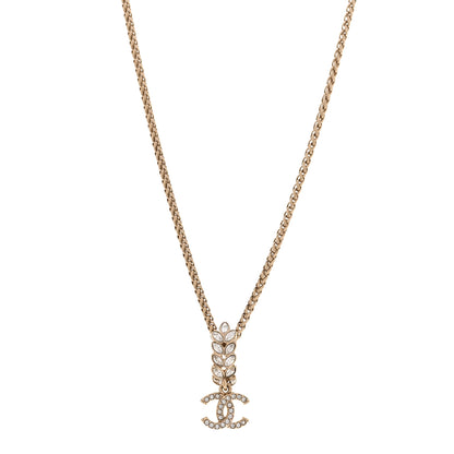 Chanel Crystal CC Pendant Necklace Gold 1 of 5