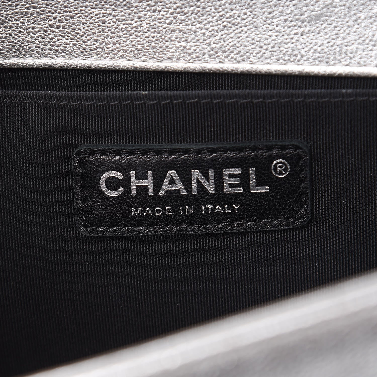 Chanel Metallic Goatskin Calfskin Medium Boy Flap Silver Black 8 of 15