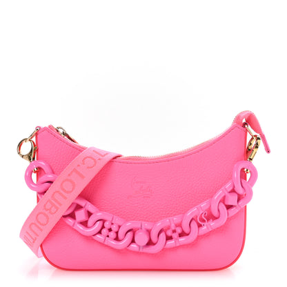 Christian Louboutin Calfskin Gomme Mini Loubila Chain Shoulder Bag Fluo Pink 1 of 12