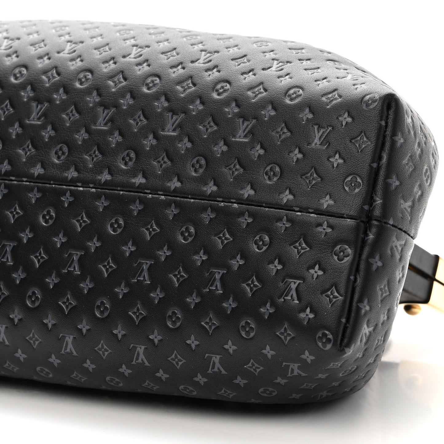Calfskin Nanogram Embossed Clutch Black