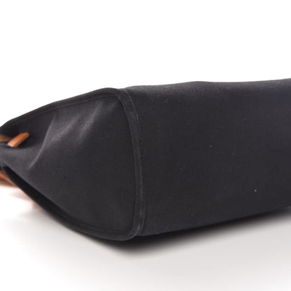 Hermes Toile Vache Calfskin Herbag 30 PM Black Natural 5 of 10