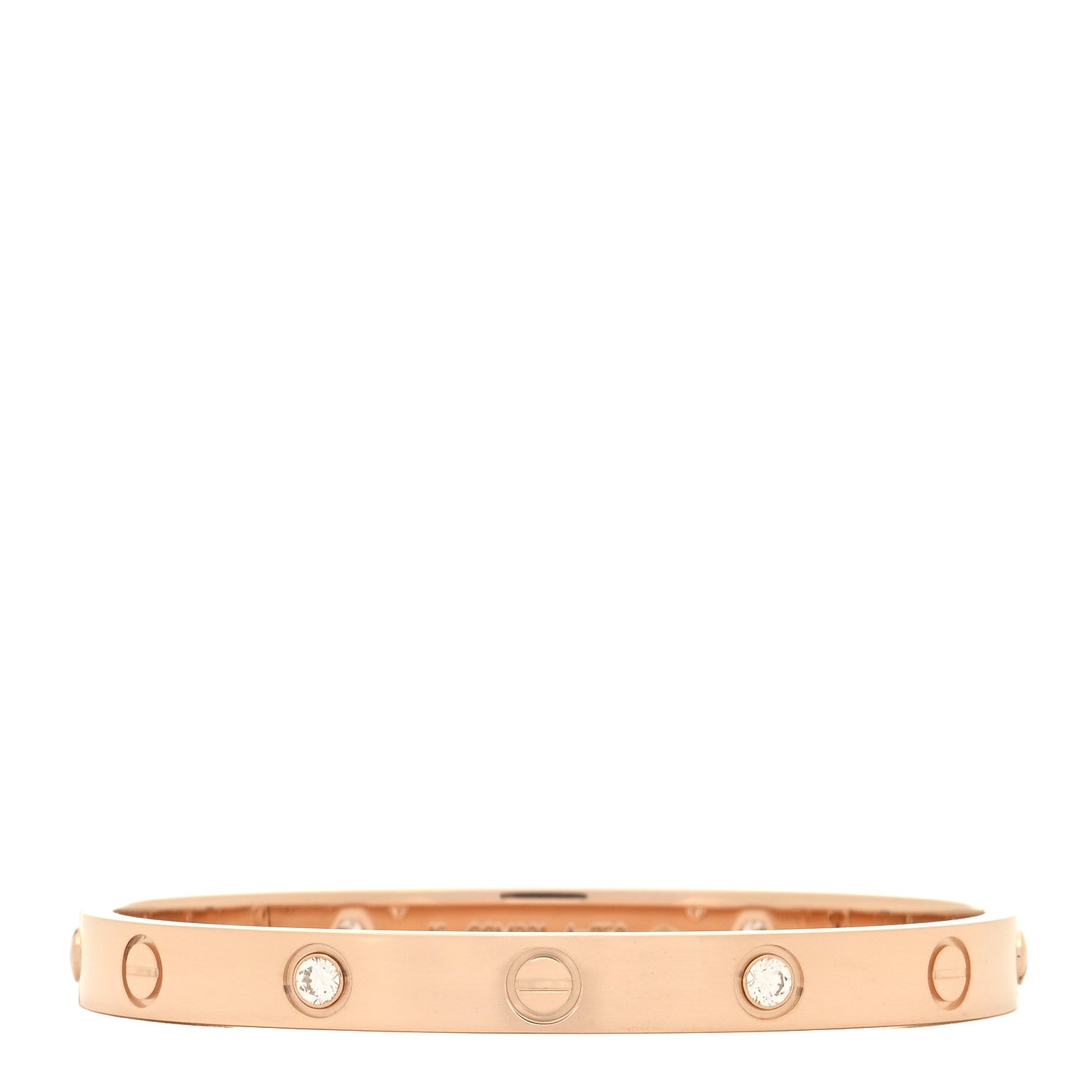 Cartier 18K Pink Gold 4 Diamond LOVE Bracelet 16 1 of 5