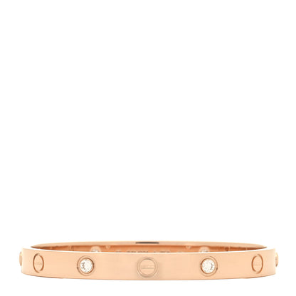 Cartier 18K Pink Gold 4 Diamond LOVE Bracelet 16 1 of 5