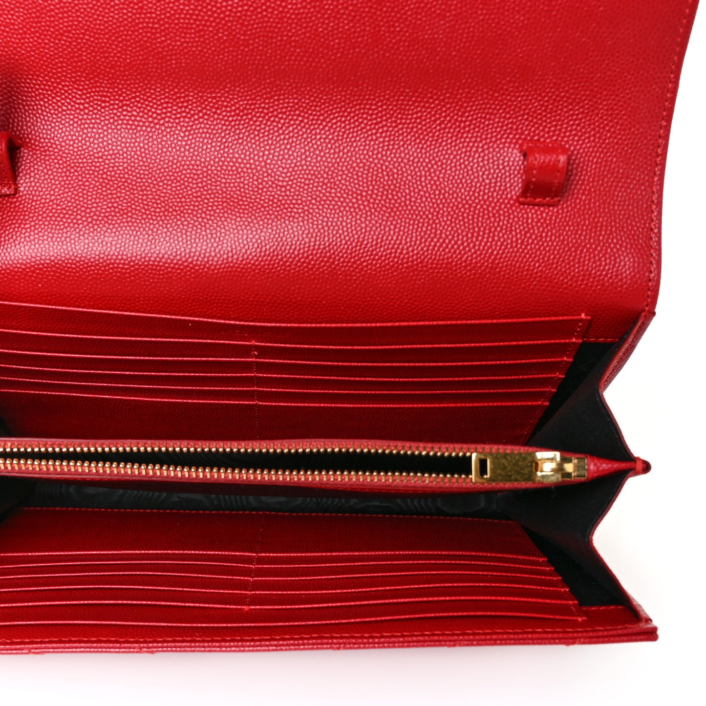 Grain De Poudre Matelasse Chevron Monogram Chain Wallet Bandana Red
