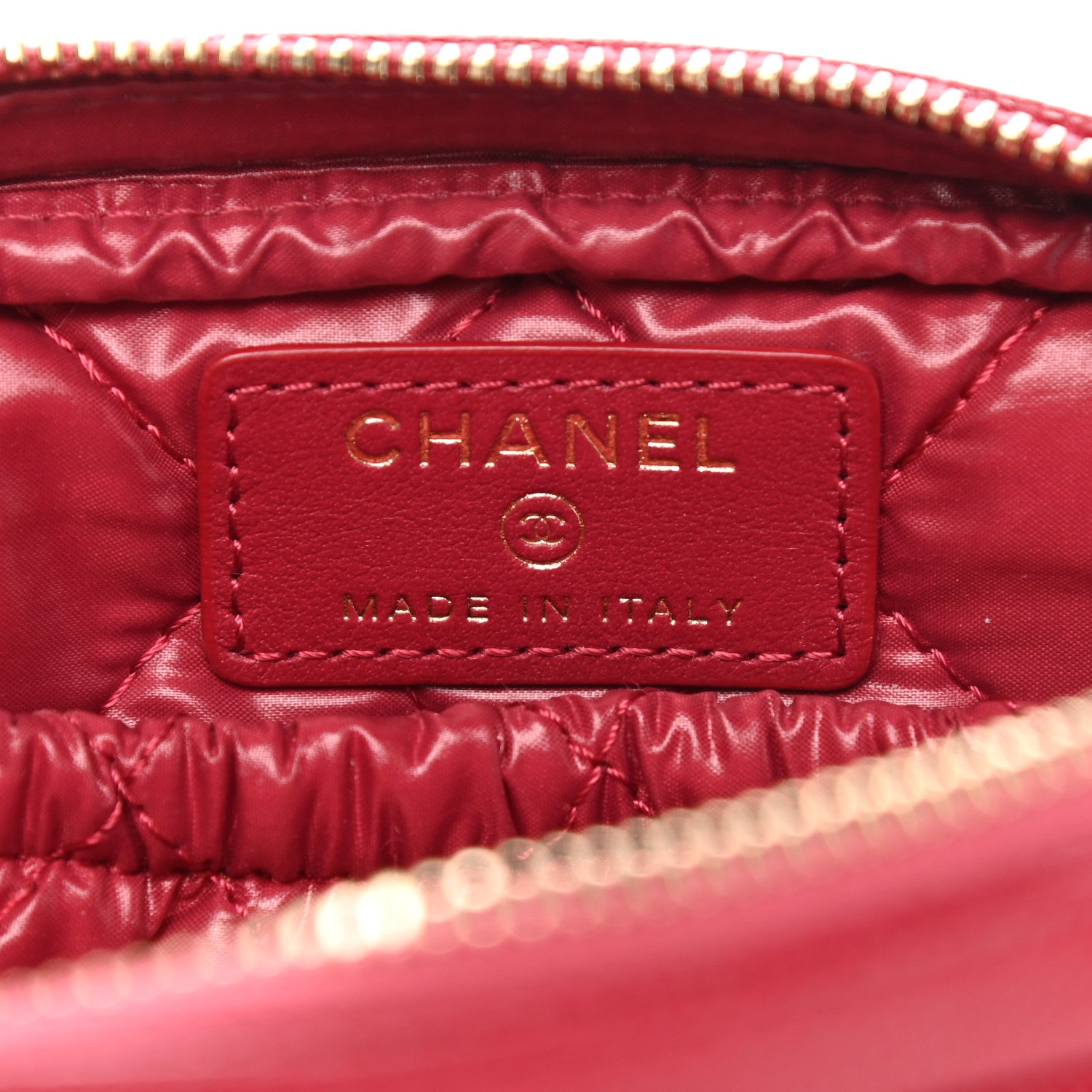 Chanel Caviar Quilted Small Curvy Pouch Cosmetic Case Dark Pink 6 of 7