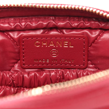 Chanel Caviar Quilted Small Curvy Pouch Cosmetic Case Dark Pink 6 of 7