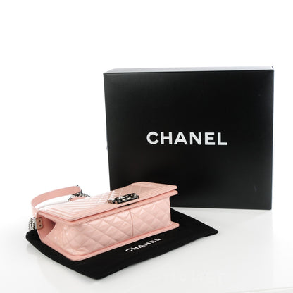 Chanel Patent Chevron Medium Boy Flap Light Pink 5 of 9