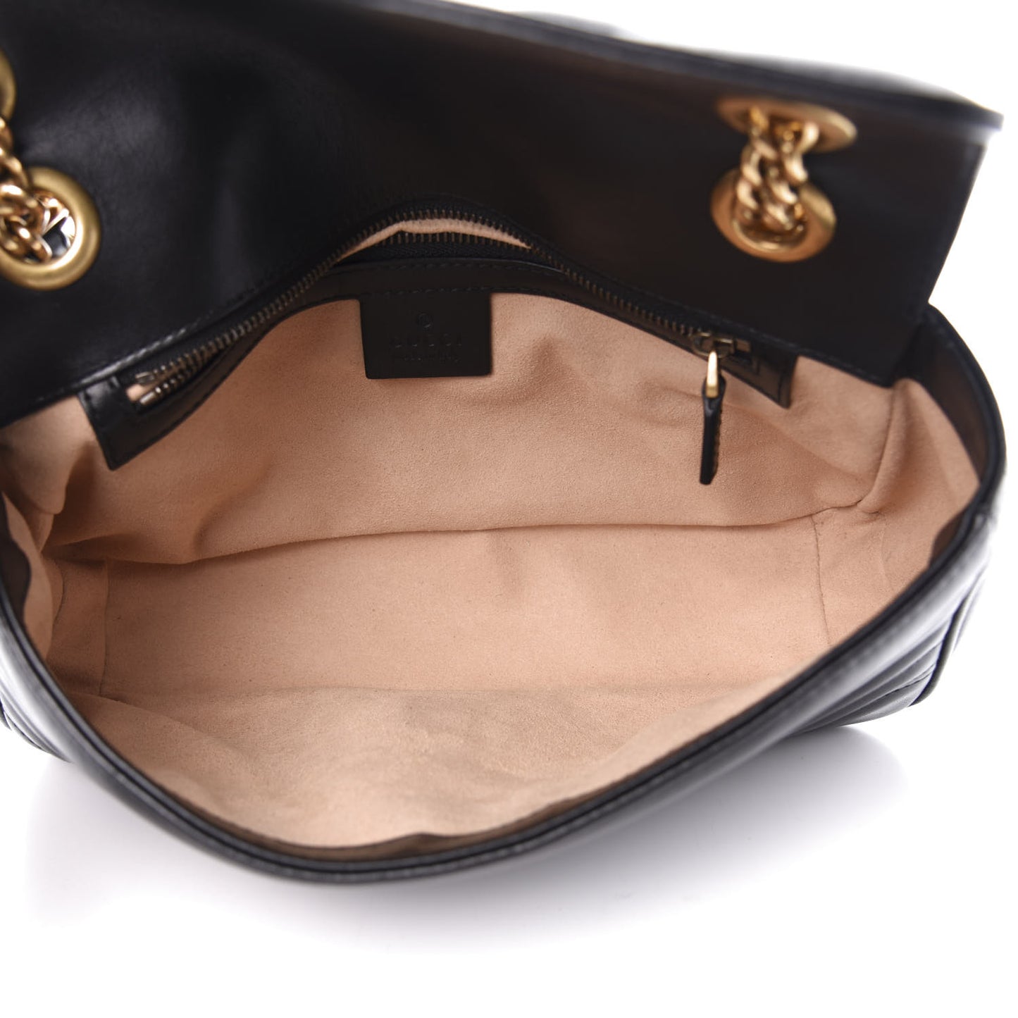 Calfskin Matelasse Small GG Marmont Shoulder Bag Black