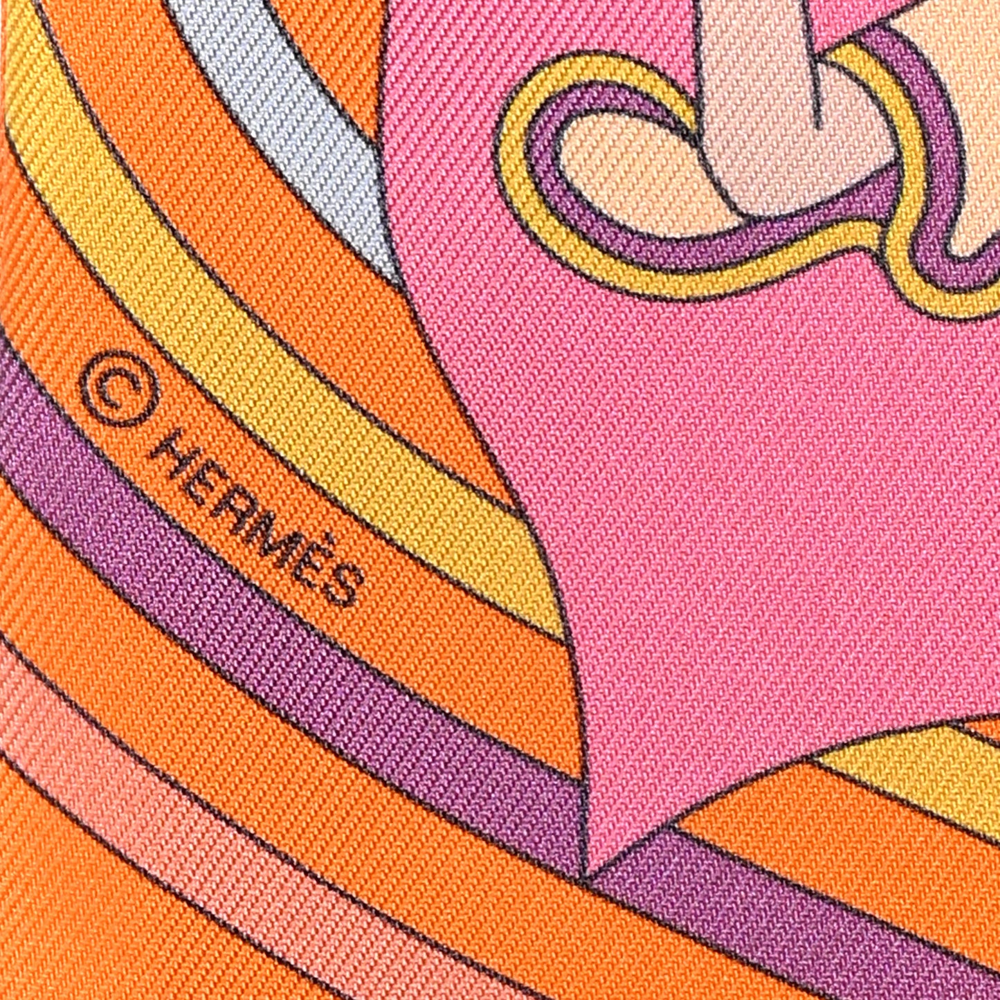 Silk Carres Volants Twilly Orange Rose Malaba