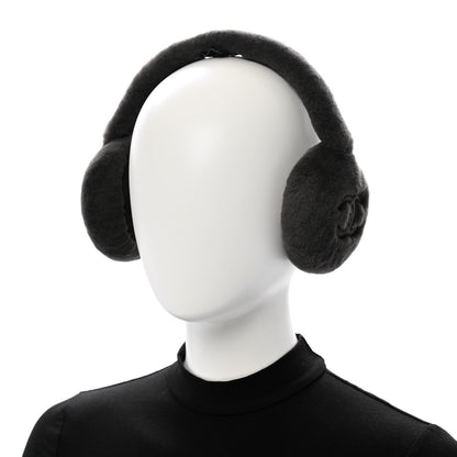 Chanel Shearling CC Ear Muffs Dark Grey 2 of 6