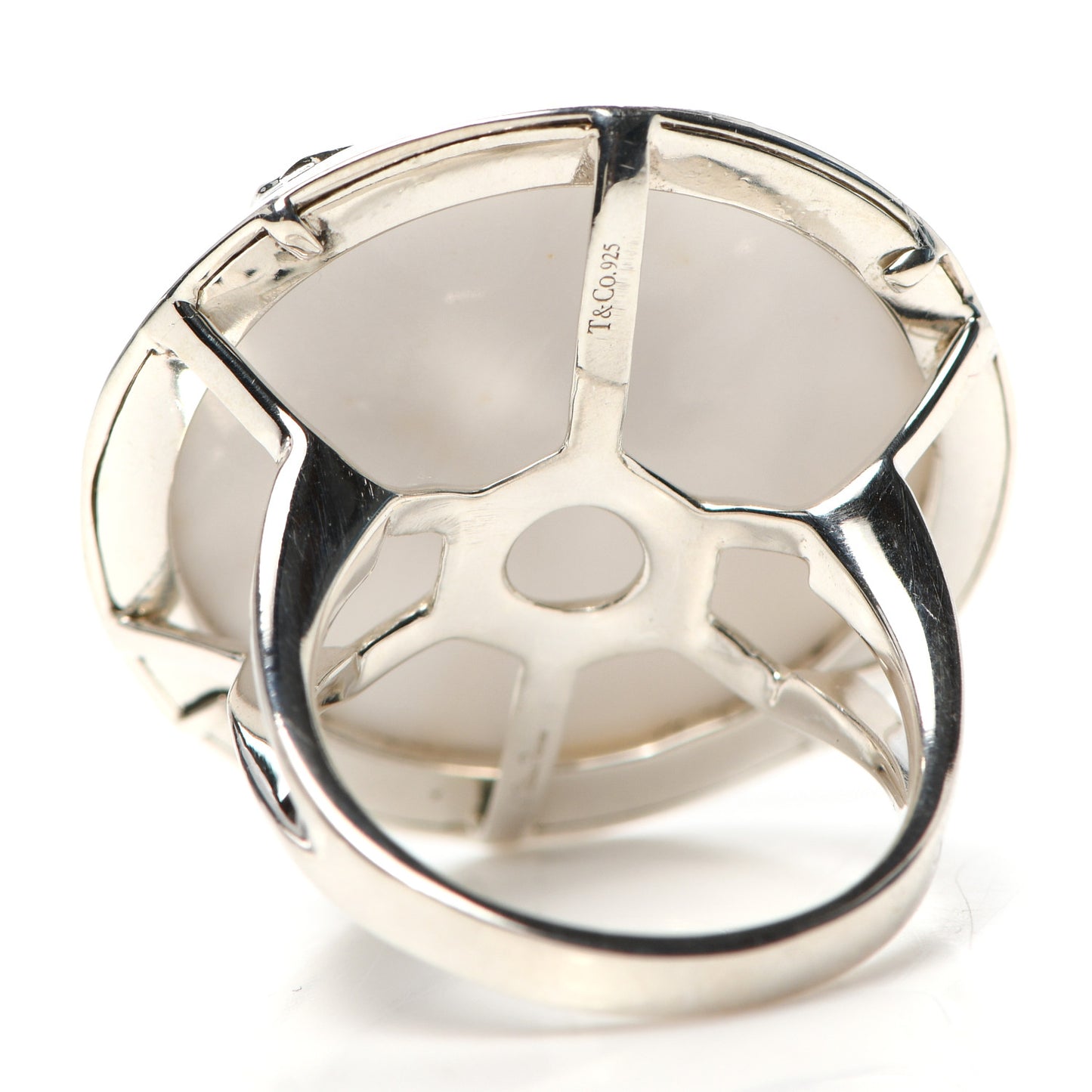 Sterling Silver White Chalcedony Paloma Picasso Zellige Medallion Ring 50 5.25