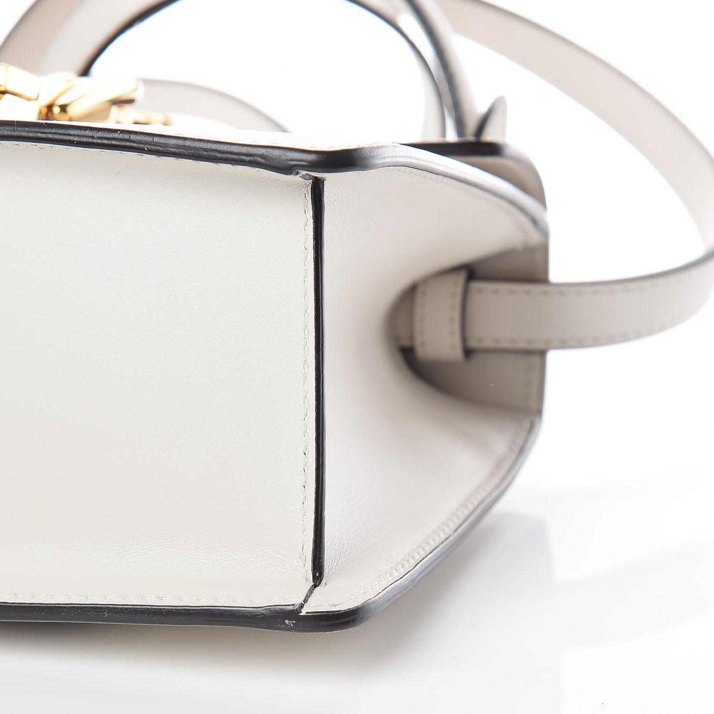 Calfskin Mini Sylvie Top Handle Bag White