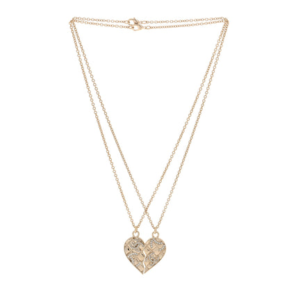 Chanel Crystal Gripoix Clover Heart CC Friendship Necklace Set Gold Multicolor 3 of 6