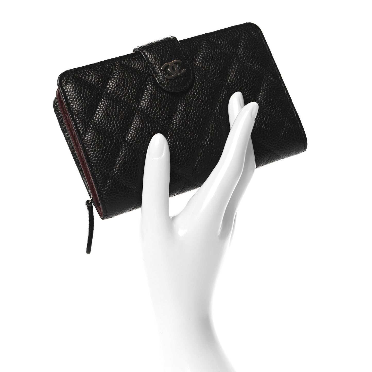 Caviar Quilted CC French Wallet Black