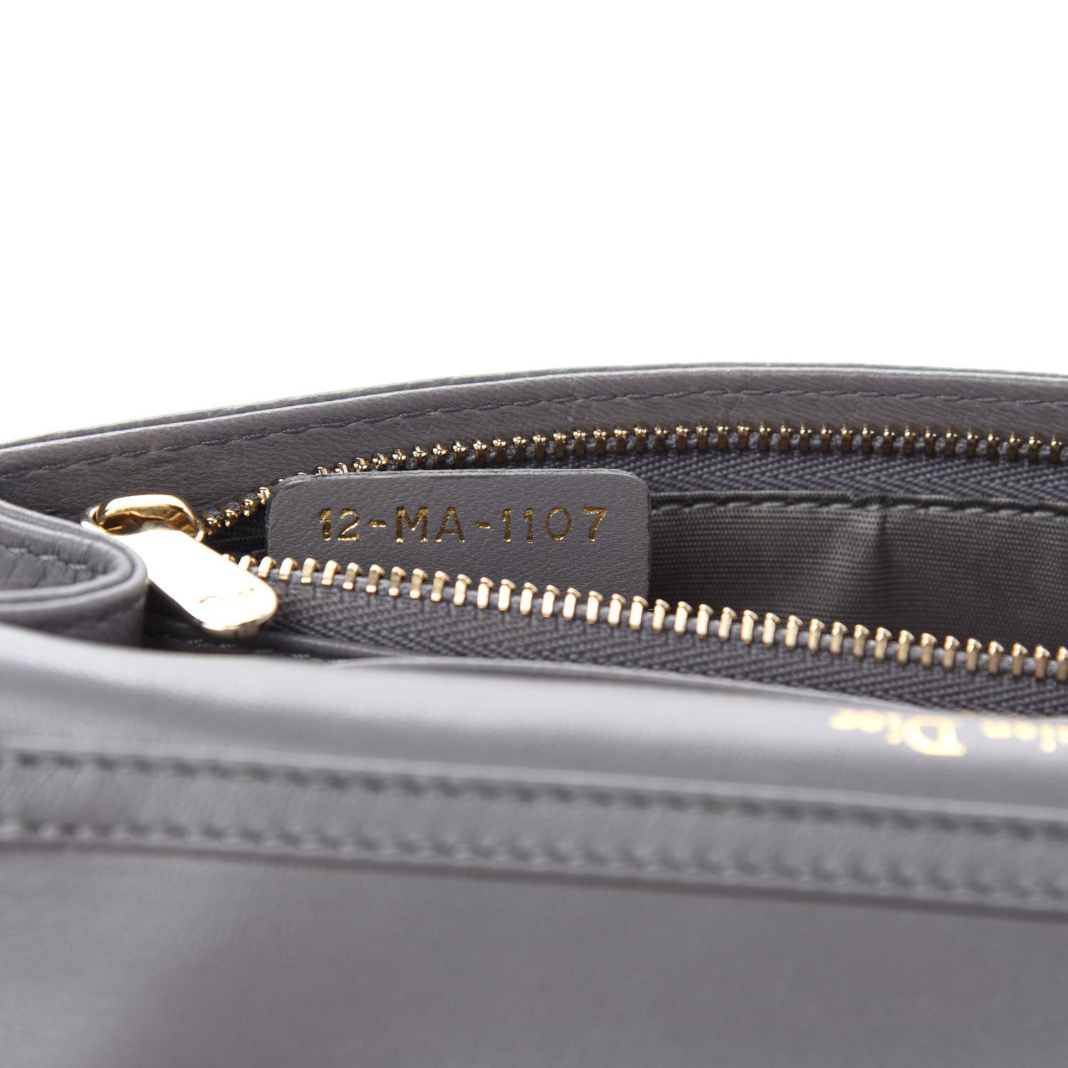 Christian Dior Grained Calfskin Diorama Wallet on Chain Pouch Gris 10 of 11