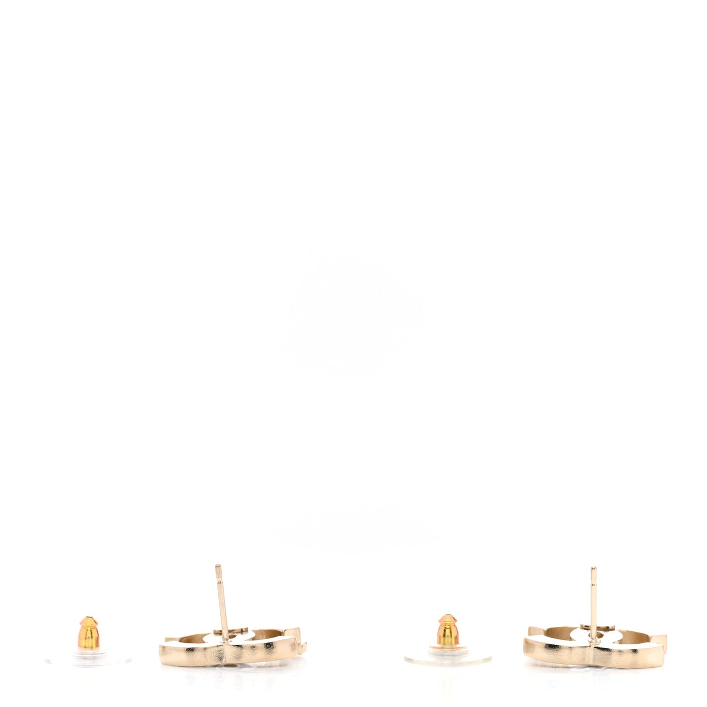 Enamel CC Clover Earrings Black Gold