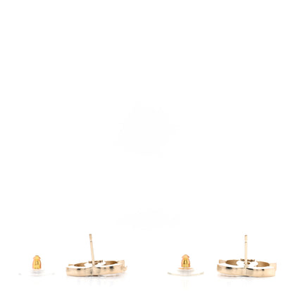 Chanel Enamel CC Clover Earrings Black Gold 3 of 5
