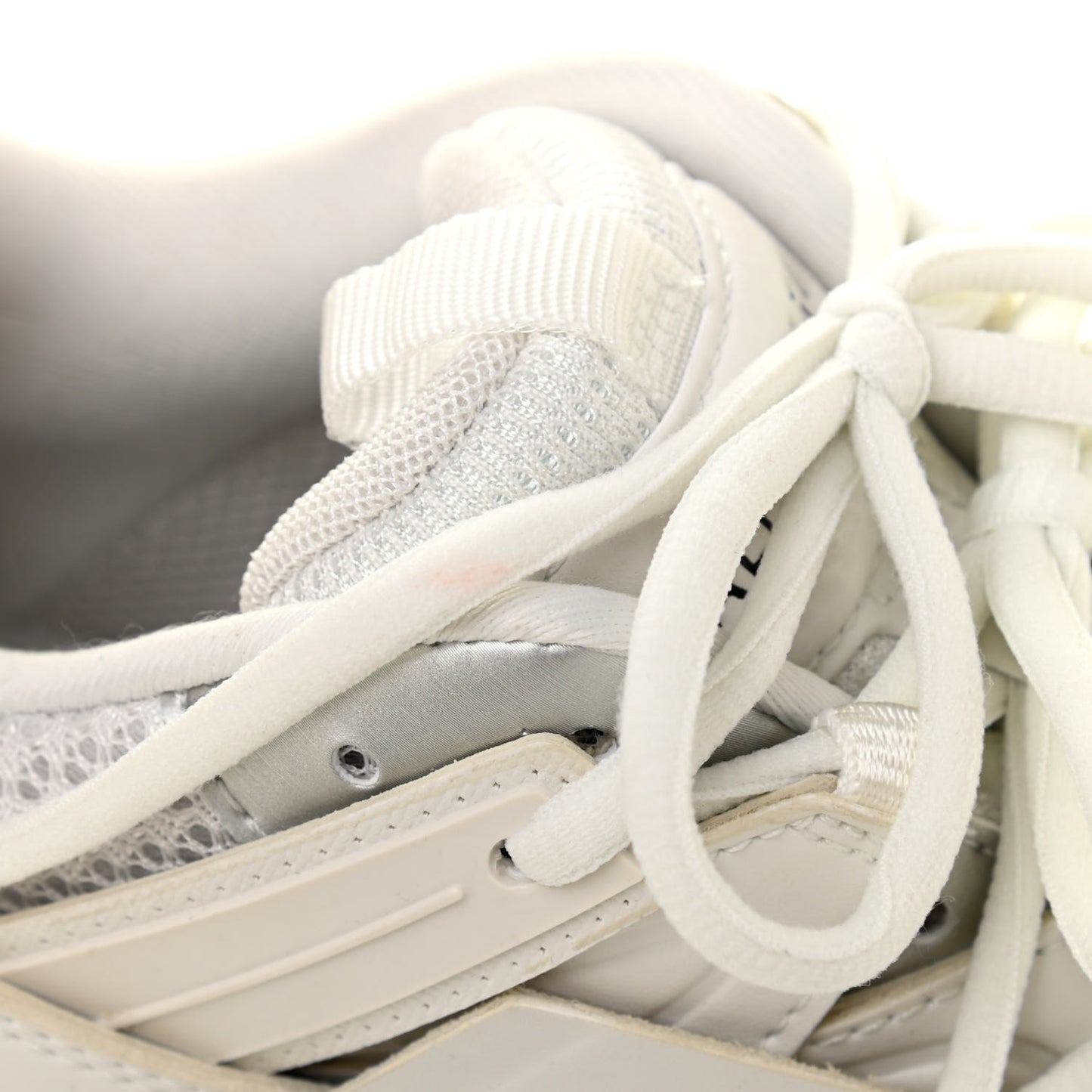 Rubber Mesh Fabric Monocolor Recycled Sole Womens Track Sneakers 39 White