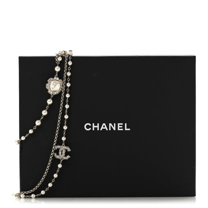 Chanel Crystal Pearl CC Necklace Gold 6 of 6