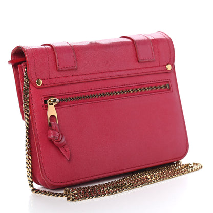 Proenza Schouler Lambskin PS1 Large Chain Wallet Raspberry 2 of 9