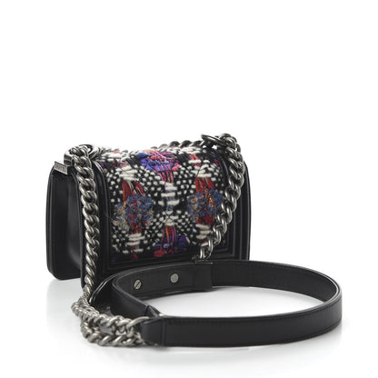 Chanel Lambskin Tweed Mini Boy Flap Black 3 of 14