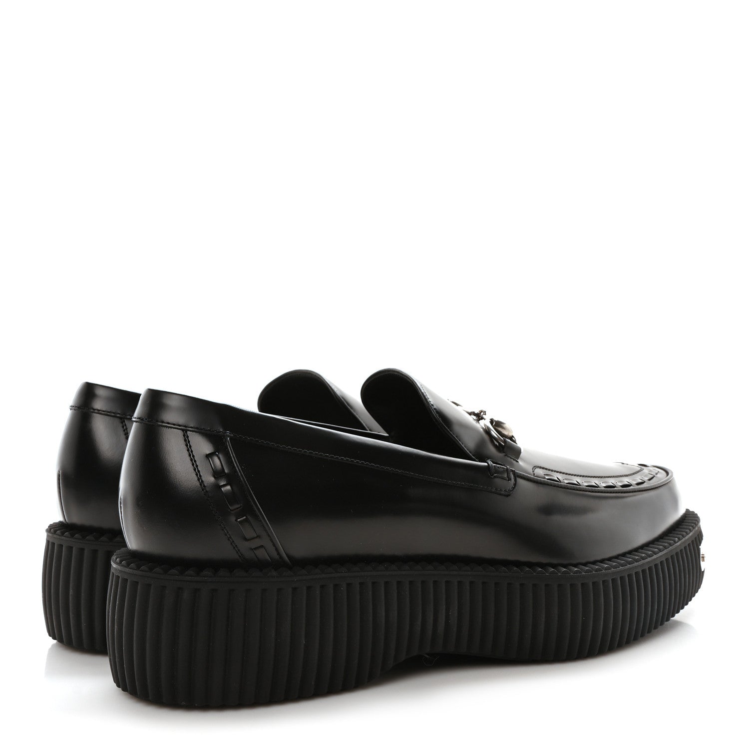 Gucci Magnum Calfskin Mens Horsebit Creeper Loafers 11.5 Black 5 of 9