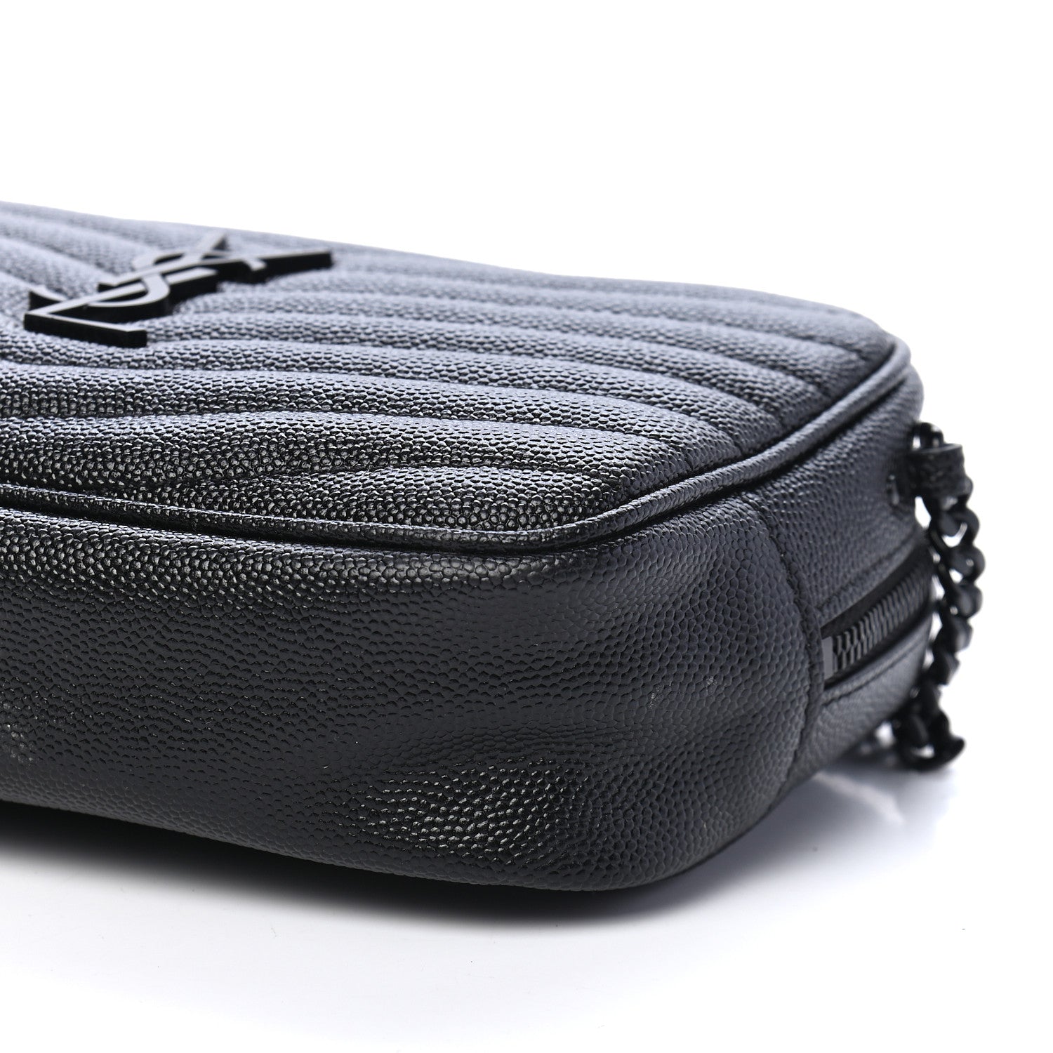 Saint Laurent Grain De Poudre Matelasse Monogram Mini Lou Camera Bag Black 9 of 10