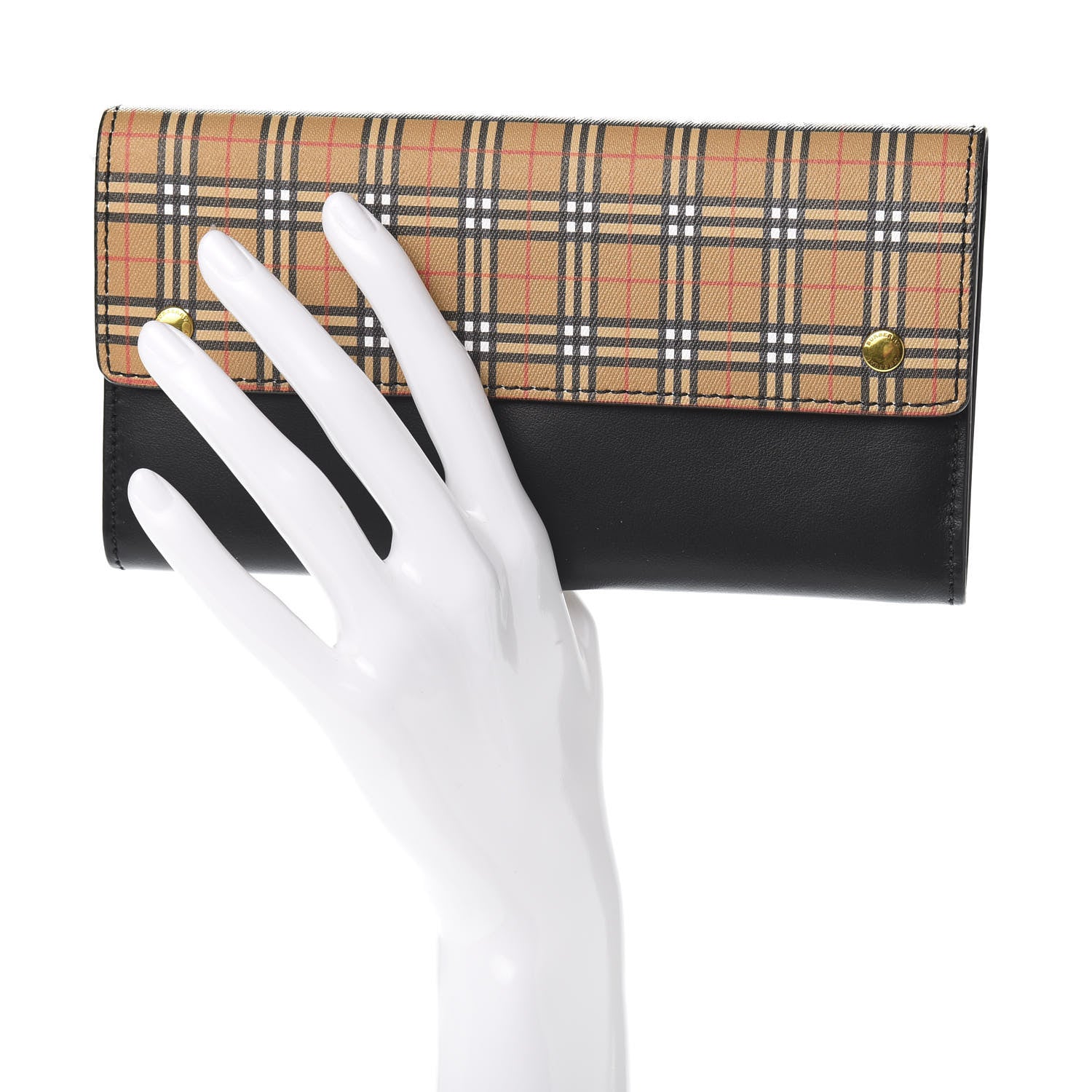 Burberry Calfskin Mini Vintage Check Harris Wallet Antique Yellow 2 of 8