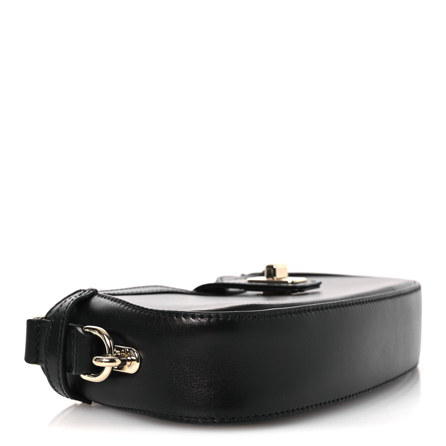 Gucci Calfskin Mini Moon Side Shoulder Bag Black 3 of 9