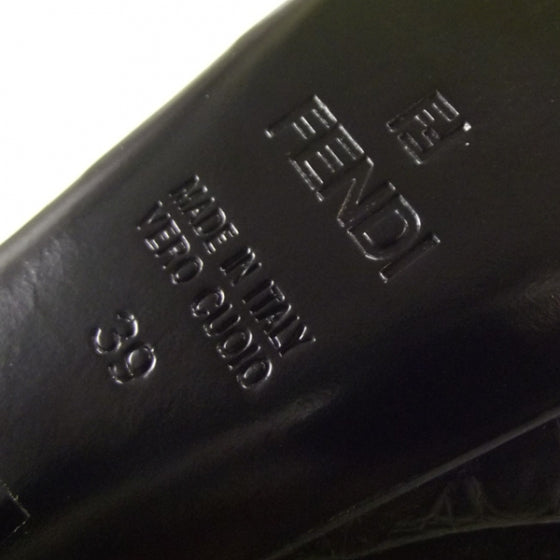 Suede Crocodile Platform Mary Janes 39 Black