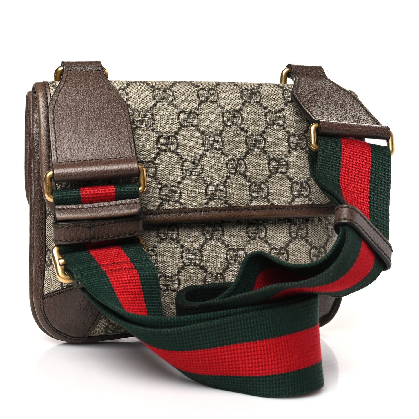 GG Supreme Monogram Web Small Neo Vintage Double Flap Messenger Bag Beige New Acero