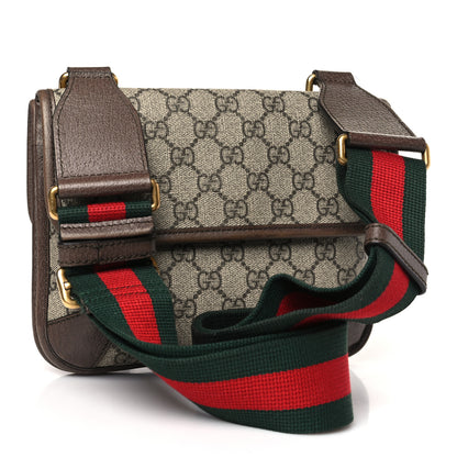Gucci GG Supreme Monogram Web Small Neo Vintage Double Flap Messenger Bag Beige New Acero 3 of 9